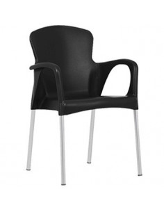 Sillón SENA, apilable, polipropileno negro*