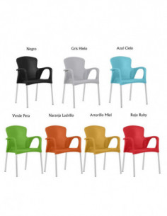 Sillón SENA, apilable, polipropileno negro* 2