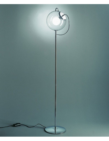 Lámpara MAGA, pie salón, tulipa cristal