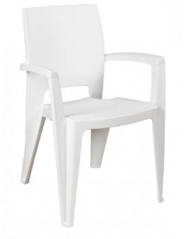 Sillón ELEN, apilable, polipropileno blanco