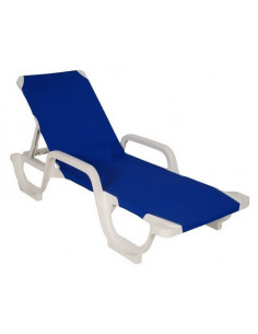 Tumbona COSTASOL, apilable, polipropileno blanco, tejido...