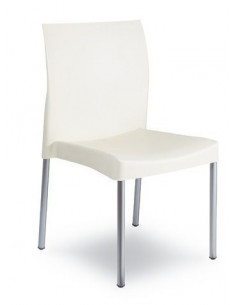 Silla SANDRA, aluminio, polipropileno blanca*