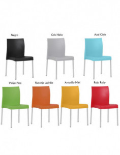 Silla SANDRA, aluminio, polipropileno blanca* 2