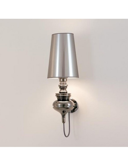 Lámpara LOUVRE, aplique de pared, cromado, pantalla plata