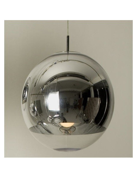 Lámpara LEO, colgante, cristal, cromado - transparente, 25 cms de diámetro