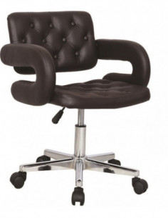 Sillón PARADISE, giratorio, cromado, tapizado negro*