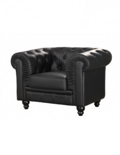 Sillón CHESTER, similpiel negra