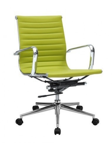 Sillón de oficina NICK, giratorio, regulación de altura, basculante, similpiel verde