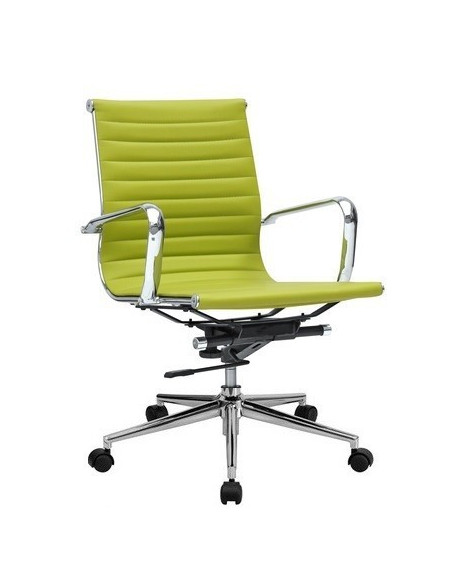 Sillón de oficina NICK, giratorio, regulación de altura, basculante, similpiel verde