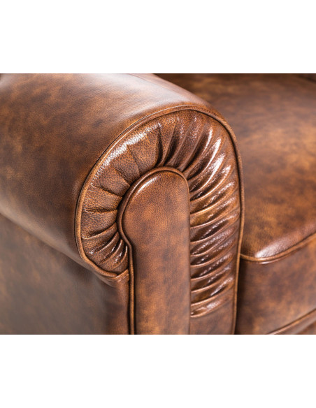 Sofá CHESTER, 2 plazas, similpiel cuero viejo