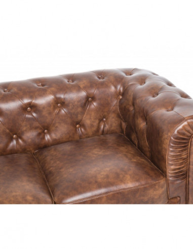 Sofá CHESTER, 2 plazas, similpiel cuero viejo