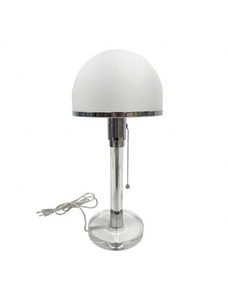 Lámpara BAU, sobremesa, base metacrilato, tulipa blanca