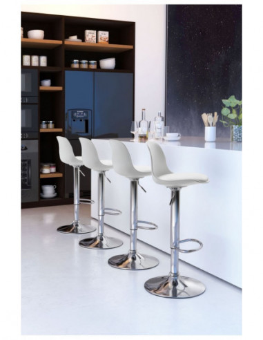 Taburete TOW RG, cromado, polipropileno y cojín...