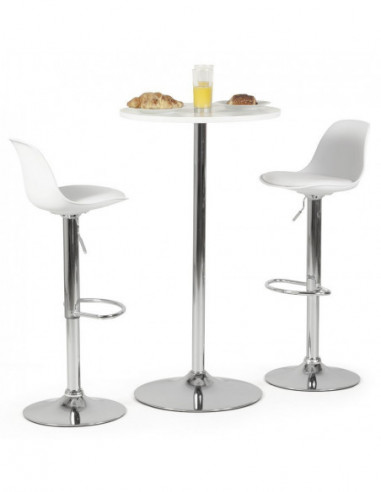 Taburete TOW RG, cromado, polipropileno y cojín...