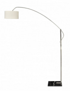 Lámpara OMEGA, pie de salón, cromada, mármol, pantalla...