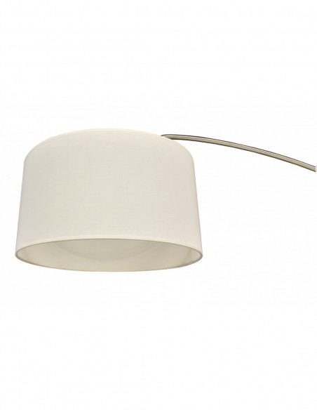 Lámpara OMEGA, pie de salón, cromada, mármol, pantalla blanca