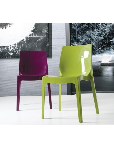 Silla ANTARTIDA, polipropileno, verde alto brillo