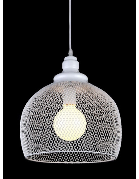 Lámpara GRETA, colgante, metal, pantalla blanca