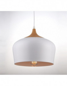 Lámpara CROCK, colgante, metal, pantalla blanca