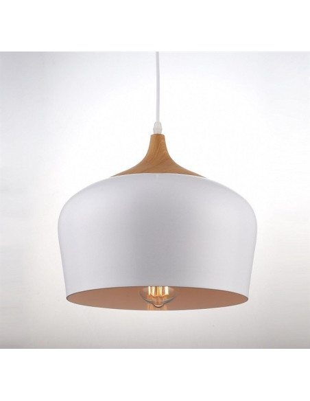 Lámpara CROCK, colgante, metal, pantalla blanca