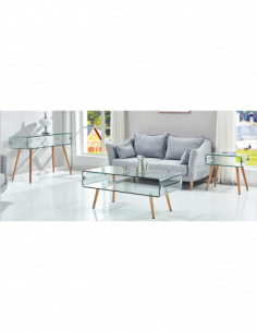 Mesa HOLANDA, madera, cristal, 55x40 cms 2