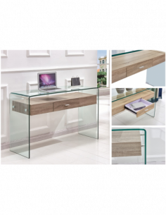 Consola MARILYN, madera, cristal, 120x40 cms 2