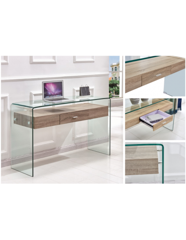 Consola MARILYN, madera, cristal, 120x40 cms