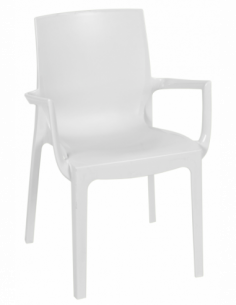 Sillón EMY, apilable,  polipropileno blanco