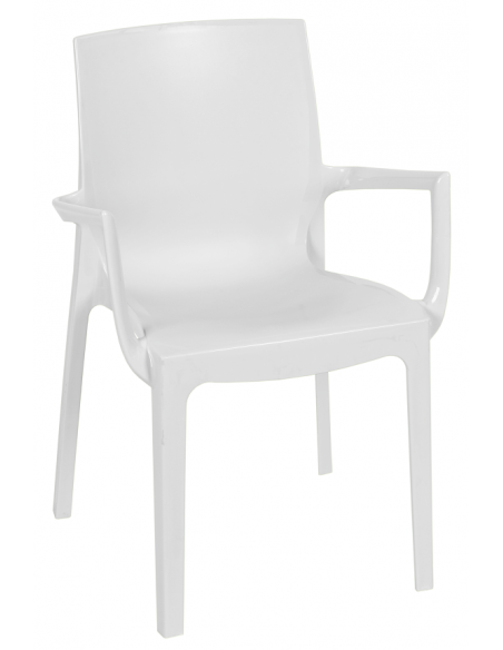Sillón EMY, apilable,  polipropileno blanco