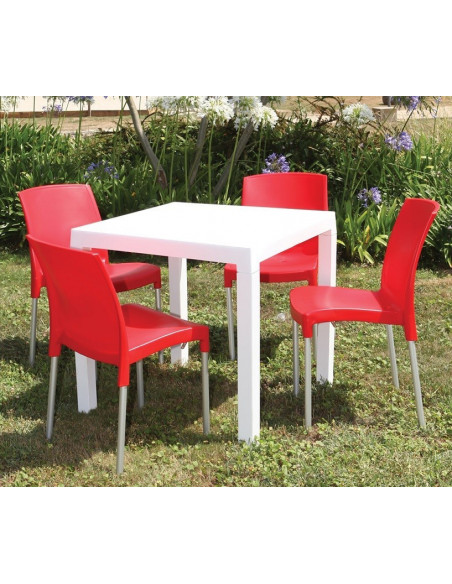 Mesa DITA, polipropileno blanco, 80 x 80 cms