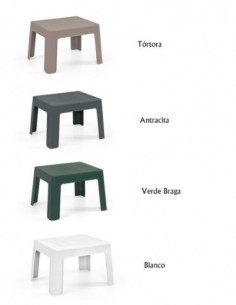 Mesa CARY, baja, apilable, polipropileno blanco. 2