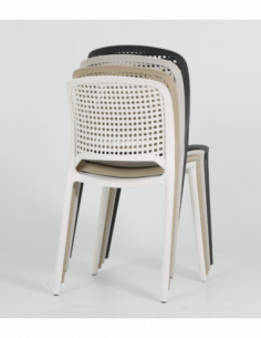 Silla POLINESIA, apilable, polipropileno blanco