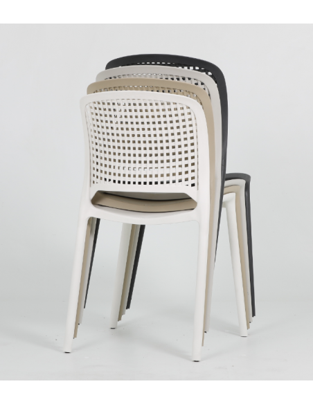 Silla POLINESIA, apilable, polipropileno blanco