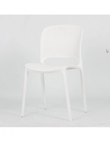 Silla POLINESIA, apilable, polipropileno blanco