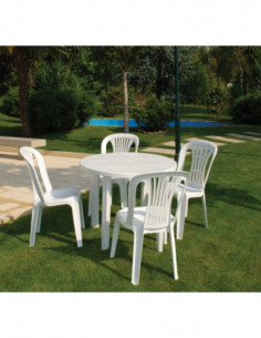 Silla CANARIAS, monoblock, apilable, blanco 2