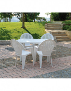 Sillón VITO, monoblock, apilable, blanco