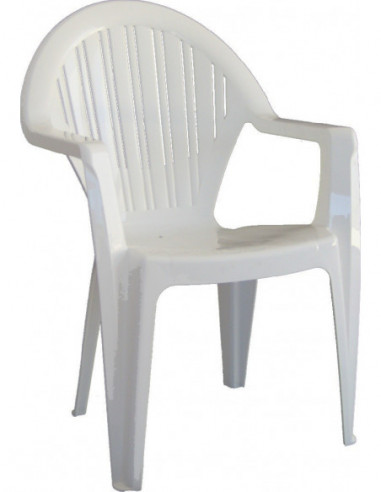 Sillón VITO, monoblock, apilable, blanco