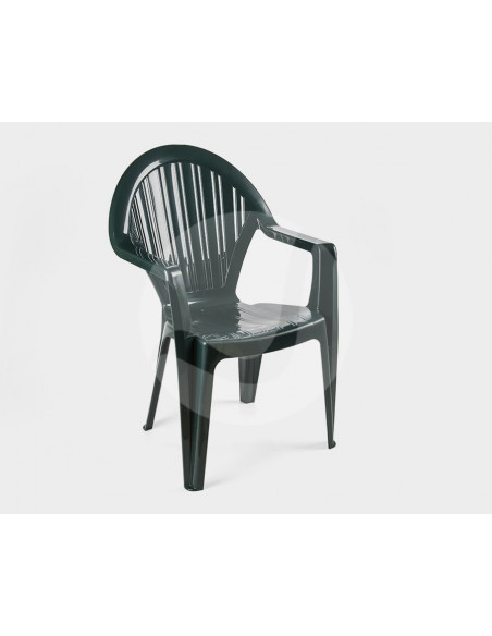 Sillón VITO, monoblock, apilable, verde