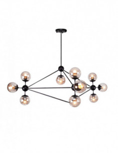 Lámpara MENCIA, colgante, metal negro, 10 luces