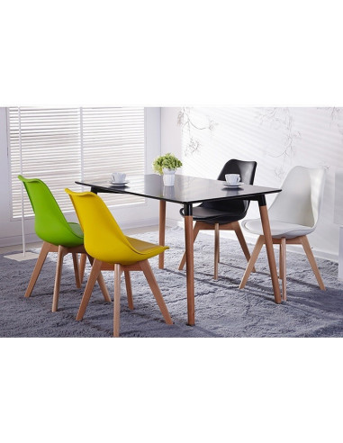 Mesa NURY NEW, madera, tapa negra, 160 x 90 cms