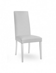Silla DENNY, madera de haya, lacada blanca y tapizado... 2