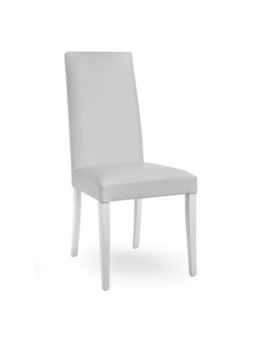 Silla DENNY, madera de haya, lacada blanca y...