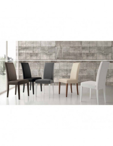 Silla DENNY, madera de haya, lacada blanca y...