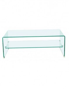 Mesa CHALLENGER, baja, cristal curvado, 110x55 cms 2