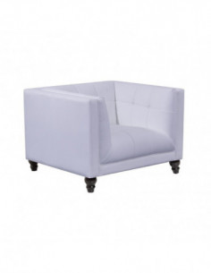 Sillón LEWIS, similpiel blanca