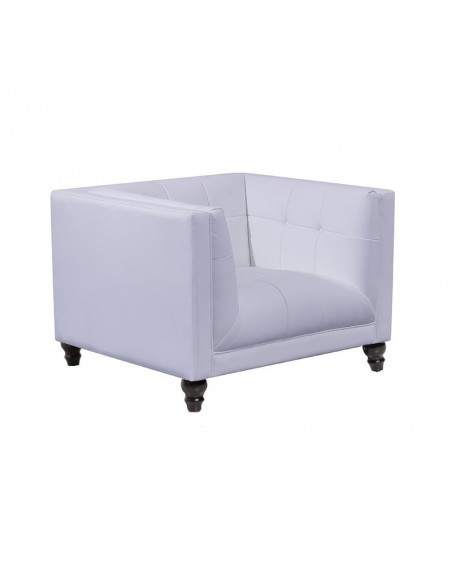 Sillón LEWIS, similpiel blanca