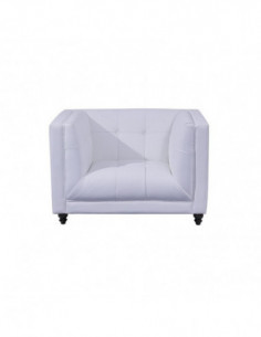 Sillón LEWIS, similpiel blanca 2