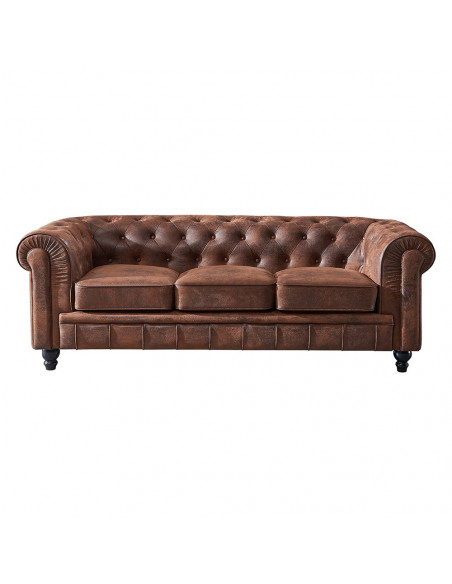 Sofá CHESTER, 3 plazas, similpiel vintage