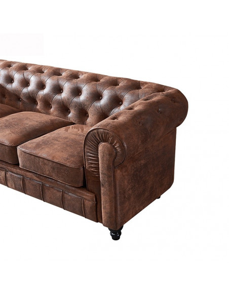 Sofá CHESTER, 3 plazas, similpiel vintage