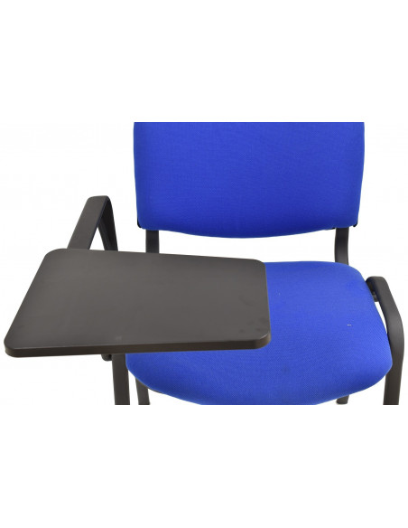 Silla NIZA NEW AM, brazo pala a derecha, chasis negro, tapizado azul